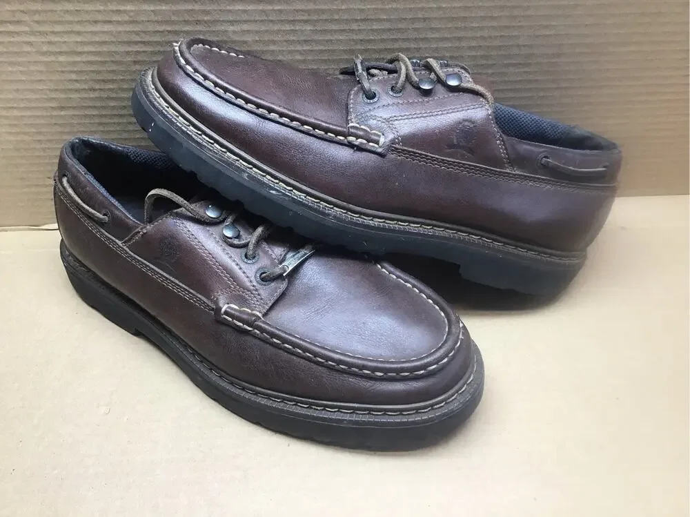 Tommy Hilfiger Men’s Size 11 M Brown Leather Lug Sole Boat Shoes Ox M14427 CH06